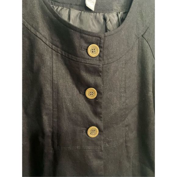 Sherry Taylor Linen Blend Blazer Jacket Size M Black 🍒🌿 - Picture 3 of 14